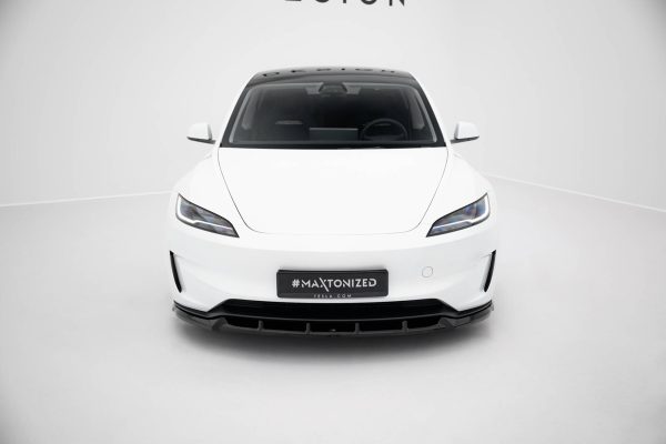 Tesla Model 3 Performance Mk1 (facelift) - Lâmina frontal V.2 | TE-MODEL3-1F-PFC-FD2G | Produto Maxton Design distribuído por Unicartuning. Tesla Model 3 Performance Mk1 (facelift) - Lâmina frontal V.2 | TE-MODEL3-1F-PFC-FD2G | Produto Maxton Design distribuído por Unicartuning.