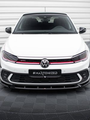 Volkswagen Polo GTI Mk6 (facelift) - Lâmina frontal V.2 | VW-PO-6F-GTI-FD2G | Produto Maxton Design distribuído por Unicartuning.