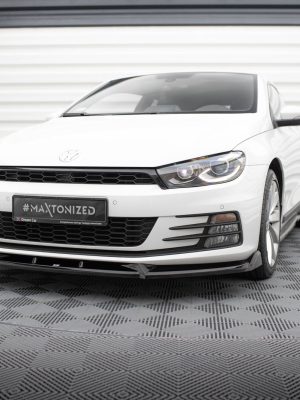 Volkswagen Scirocco Mk3 R (facelift) - Lâmina frontal V.2 | VW-SC-3F-FD2G | Produto Maxton Design distribuído por Unicartuning.