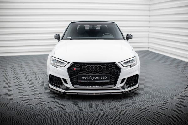 Audi RS3 Sedan 8V (facelift) - Lâmina frontal V.3 | AU-RS3-8VF-S-FD3G | Produto Maxton Design distribuído por Unicartuning. Audi RS3 Sedan 8V (facelift) - Lâmina frontal V.3 | AU-RS3-8VF-S-FD3G | Produto Maxton Design distribuído por Unicartuning.