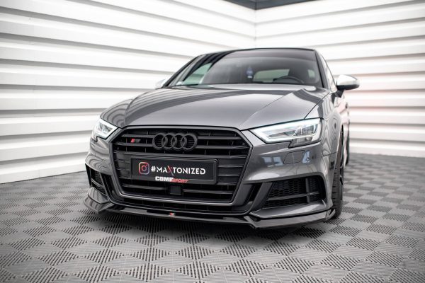 Audi S3 / A3 S-Line Sportback 8V (facelift) - Lâmina frontal V.3 | AU-S3-3F-SB-FD3G | Produto Maxton Design distribuído por Unicartuning. Audi S3 / A3 S-Line Sportback 8V (facelift) - Lâmina frontal V.3 | AU-S3-3F-SB-FD3G | Produto Maxton Design distribuído por Unicartuning.