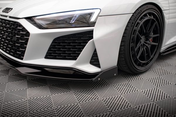 Audi R8 Mk2 (facelift) - Lâmina frontal V.3 + Splitters | AU-R8-2F-FD4G+FD4RG+FSF | Produto Maxton Design distribuído por Unicartuning.
