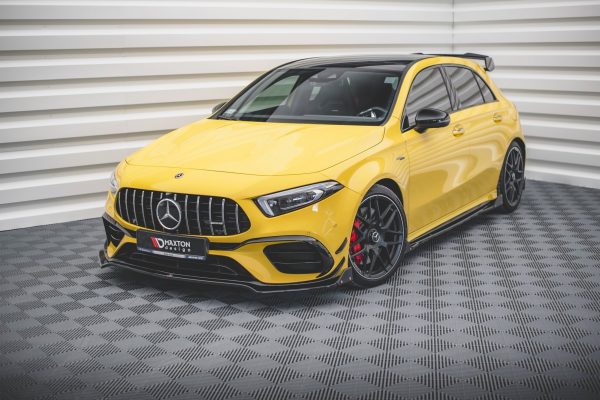 Mercedes-AMG A45 S Aero Pack W177 - Lâmina frontal V.3 + Splitters | ME-A-177-45-FD3G+FSF | Produto Maxton Design distribuído por Unicartuning. Mercedes-AMG A45 S Aero Pack W177 - Lâmina frontal V.3 + Splitters | ME-A-177-45-FD3G+FSF | Produto Maxton Design distribuído por Unicartuning.