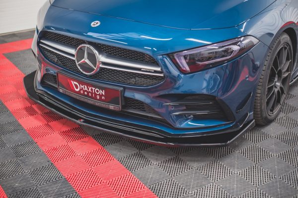 Mercedes-Benz A35 AMG Hatchback W177 - Lâmina frontal V.3 | ME-A-177-35-FD3G | Produto Maxton Design distribuído por Unicartuning.