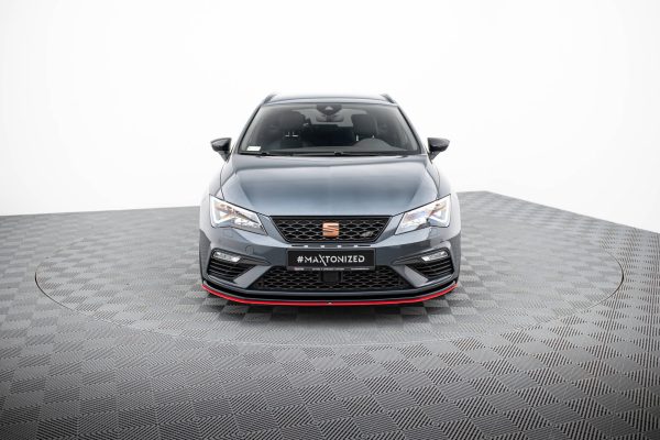 Seat Leon Cupra / FR Mk3 Fl - Lâmina frontal V.3 | SE-LE-3F-CU-FD1G+FD3RED | Produto Maxton Design distribuído por Unicartuning. Seat Leon Cupra / FR Mk3 Fl - Lâmina frontal V.3 | SE-LE-3F-CU-FD1G+FD3RED | Produto Maxton Design distribuído por Unicartuning.