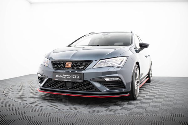 Seat Leon Cupra / FR Mk3 Fl - Lâmina frontal V.3 | SE-LE-3F-CU-FD1G+FD3RED | Produto Maxton Design distribuído por Unicartuning. Seat Leon Cupra / FR Mk3 Fl - Lâmina frontal V.3 | SE-LE-3F-CU-FD1G+FD3RED | Produto Maxton Design distribuído por Unicartuning.