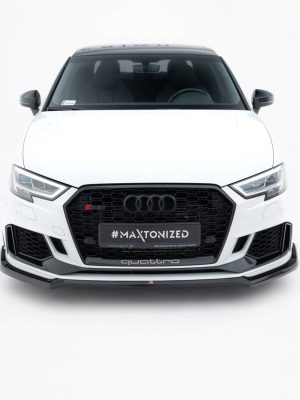 Audi RS3 Sedan 8V (facelift) - Lâmina frontal V.4 | AU-RS3-8VF-S-FD4G | Produto Maxton Design distribuído por Unicartuning.
