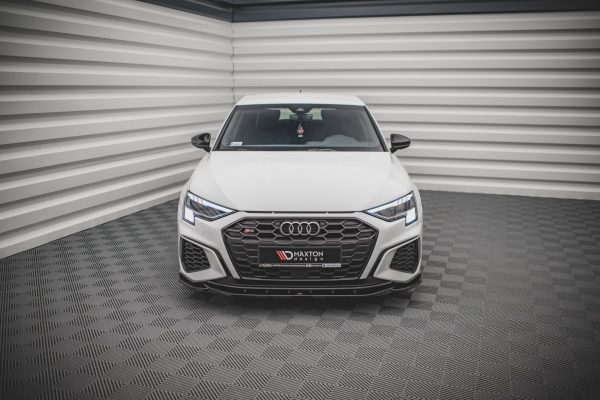 Audi S3 / A3 S-Line 8Y - Lâmina frontal V.4 | AU-A3-8Y-SLINE-FD4G | Produto Maxton Design distribuído por Unicartuning.