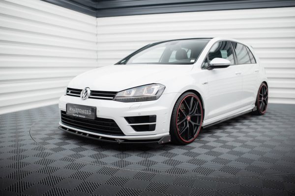 Volkswagen Golf R / R-line Mk7 - Lâmina frontal V.5 + Splitters | VW-GO-7-R-FD5G+FSF1B | Produto Maxton Design distribuído por Unicartuning.