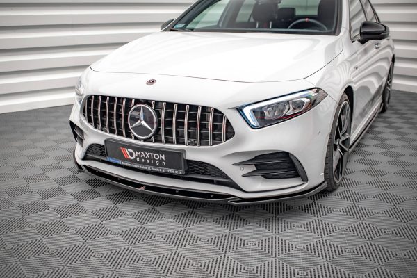 Mercedes-Benz a Hatchback AMG Line W177 - Lâmina frontal V.5 | ME-A-177-AMGLINE-FD2G | Produto Maxton Design distribuído por Unicartuning. Mercedes-Benz a Hatchback AMG Line W177 - Lâmina frontal V.5 | ME-A-177-AMGLINE-FD2G | Produto Maxton Design distribuído por Unicartuning.