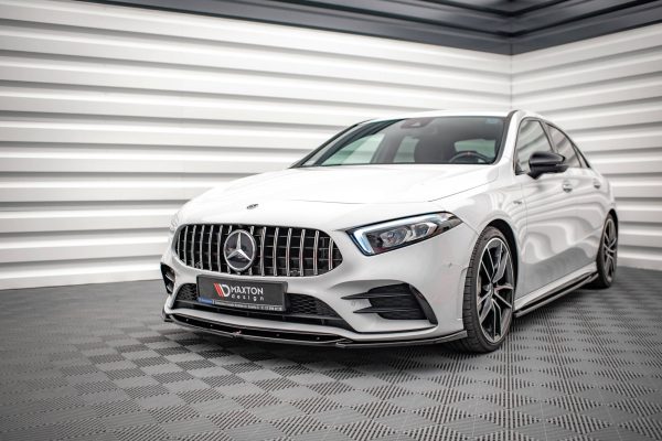 Mercedes-Benz a Hatchback AMG Line W177 - Lâmina frontal V.5 | ME-A-177-AMGLINE-FD2G | Produto Maxton Design distribuído por Unicartuning. Mercedes-Benz a Hatchback AMG Line W177 - Lâmina frontal V.5 | ME-A-177-AMGLINE-FD2G | Produto Maxton Design distribuído por Unicartuning.