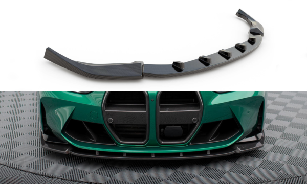 BMW M4 G82 / M3 G80 - Carbon Fiber Lâmina frontal V.1 | CF-BM-4-G82-M-FD1-245-P | Produto Maxton Design distribuído por Unicartuning.