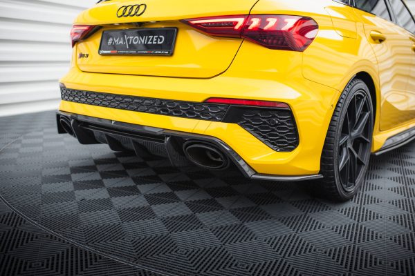 Audi RS3 8Y Sportback - Splitters em carbono laterais traseiros | CF-AU-RS3-8Y-SB-RSD1-245-P | Produto Maxton Design distribuído por Unicartuning.