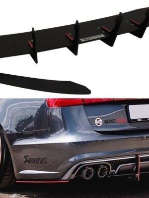 Audi S6 C7 Fl - Difusor traseiro + Splitters laterais traseiros | AU-S6-C7-AV-CNC-RS1A | Produto Maxton Design distribuído por Unicartuning.