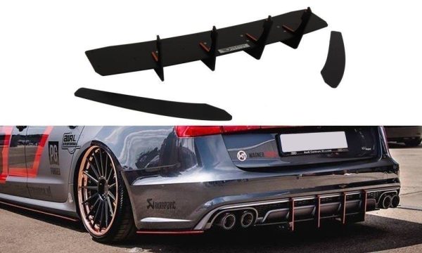 Audi S6 C7 Fl - Difusor traseiro + Splitters laterais traseiros | AU-S6-C7-AV-CNC-RS1A | Produto Maxton Design distribuído por Unicartuning.