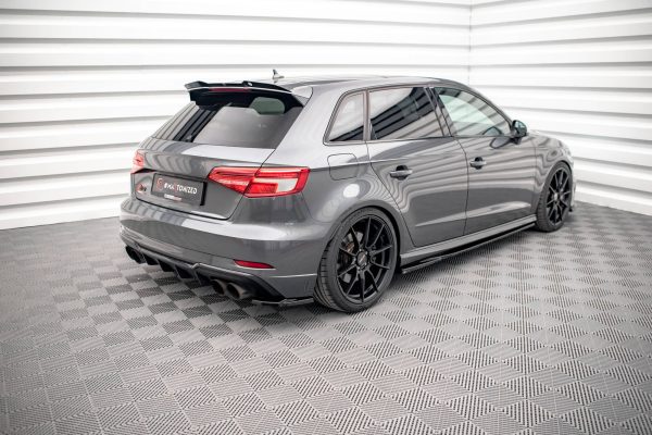 Audi S3 Sportback 8V (facelift) - Splitters laterais traseiros V.1 | AU-S3-3F-SB-RSD1G | Produto Maxton Design distribuído por Unicartuning.