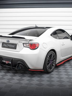 Subaru BRZ Mk1 / Mk1 (facelift) - Splitters laterais traseiros V.2 | SU-BRZ-1F-RSD1RRED+RSD1G | Produto Maxton Design distribuído por Unicartuning.