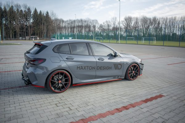 BMW 1 F40 Pack M - Splitters laterais traseiros V.2 | BM-1-40-MPACK-RSD3RED | Produto Maxton Design distribuído por Unicartuning.