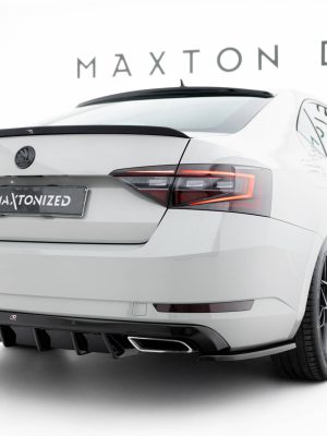 Skoda Superb Liftback / Combi Mk3 - Splitters laterais traseiros V.3 | SK-SU-3-RSD3G | Produto Maxton Design distribuído por Unicartuning.