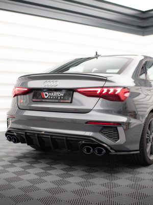 Audi A3 S-Line Sedan 8Y - Difusor + imitação saídas de escape | AU-S3-8Y-S-RS1G+BLACK | Produto Maxton Design distribuído por Unicartuning.