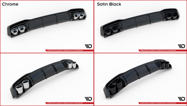 Audi A3 S-Line Sportback 8Y - Difusor + imitação saídas de escape | AU-A3-8Y-SLINE-RS1G+CHROME | Produto Maxton Design distribuído por Unicartuning. Audi A3 S-Line Sportback 8Y - Difusor + imitação saídas de escape | AU-A3-8Y-SLINE-RS1G+CHROME | Produto Maxton Design distribuído por Unicartuning.