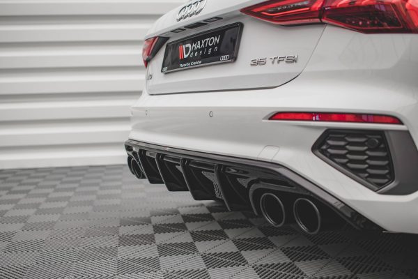 Audi A3 S-Line Sportback 8Y - Difusor + imitação saídas de escape | AU-A3-8Y-SLINE-RS1G+CHROME | Produto Maxton Design distribuído por Unicartuning. Audi A3 S-Line Sportback 8Y - Difusor + imitação saídas de escape | AU-A3-8Y-SLINE-RS1G+CHROME | Produto Maxton Design distribuído por Unicartuning.