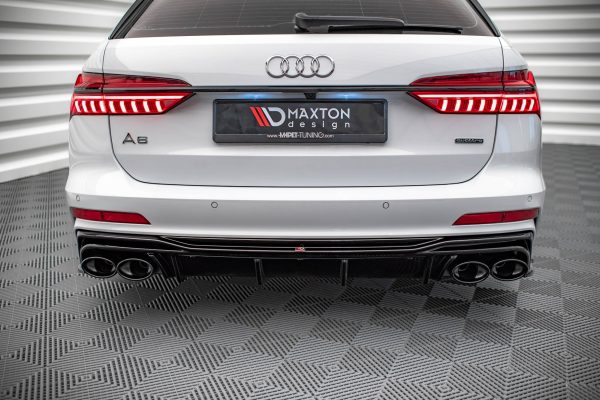 Audi A6 S-Line / S6 C8 / C8 (facelift) - Difusor + imitação saídas de escape | AU-A6-C8-SLINE-RS1G+RS1RG+BLACK | Produto Maxton Design distribuído por Unicartuning.