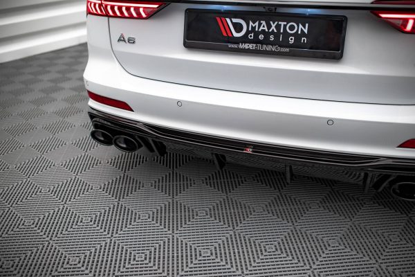 Audi A6 S-Line / S6 C8 / C8 (facelift) - Difusor + imitação saídas de escape | AU-A6-C8-SLINE-RS1G+RS1RG+BLACK | Produto Maxton Design distribuído por Unicartuning.