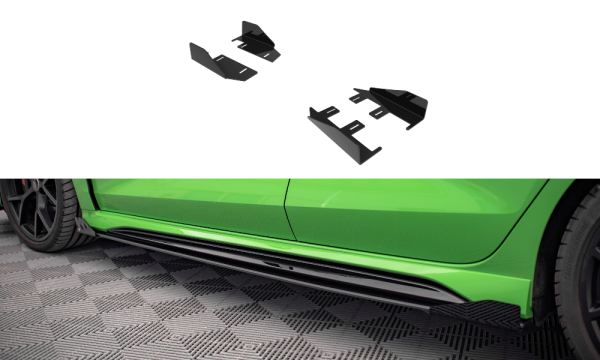 Audi RS3 Sedan 8Y - Splitters laterais | AURS38YSCNC-SF1G | Produto Maxton Design distribuído por Unicartuning.