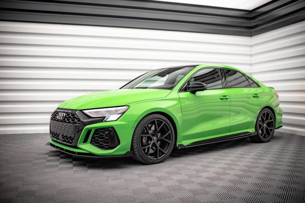 Audi RS3 Sedan 8Y - Splitters laterais | AURS38YSCNC-SF1G | Produto Maxton Design distribuído por Unicartuning.