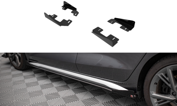 Audi S3 / A3 S-Line 8Y / 8Y (facelift) - Splitters laterais | AUA38YSLINECNC-SF1G | Produto Maxton Design distribuído por Unicartuning.