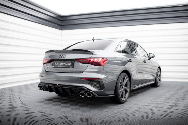 Audi A3 / A3 S-Line / S3 / RS3 Sedan 8Y - Aileron / Extensão 3D | AU-A3-8Y-SLINE-S-CAP3D1G | Produto Maxton Design distribuído por Unicartuning.