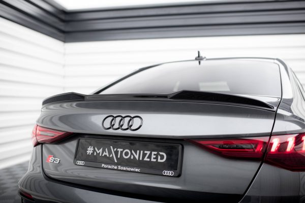 Audi A3 / A3 S-Line / S3 / RS3 Sedan 8Y - Aileron / Extensão 3D | AU-A3-8Y-SLINE-S-CAP3D1G | Produto Maxton Design distribuído por Unicartuning.