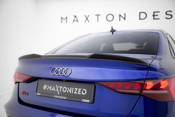 Audi A3 S-Line Sedan / S3 Sedan 8Y (facelift) - Aileron / Extensão 3D | AU-A3-8Y-SLINE-S-CAP3D1G | Produto Maxton Design distribuído por Unicartuning.