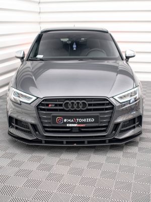 Audi S3 / A3 S-Line Sportback 8V (facelift) - Lâmina frontal STREET PRO | AUS33FSBCNC-FD1BRB | Produto Maxton Design distribuído por Unicartuning.