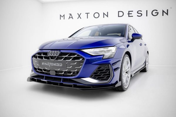 Audi A3 S-Line Sedan / S3 Sedan 8Y (facelift) - Lâmina frontal STREET PRO + Splitters | AUS38YFCNC-FD1B+FSF1G | Produto Maxton Design distribuído por Unicartuning.