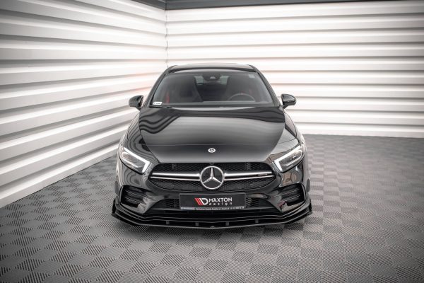 Mercedes-Benz A35 AMG / AMG-line Aero Pack W177 - Lâmina frontal STREET PRO + Splitters | MEA17735CNC-FD1BRB+FSF1G | Produto Maxton Design distribuído por Unicartuning.