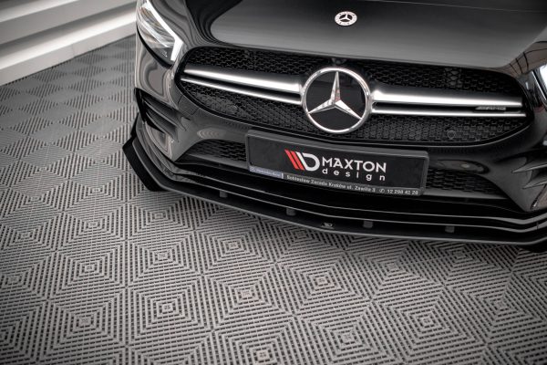 Mercedes-Benz A35 AMG / AMG-line Aero Pack W177 - Lâmina frontal STREET PRO + Splitters | MEA17735CNC-FD1BRB+FSF1G | Produto Maxton Design distribuído por Unicartuning.