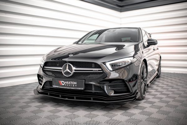 Mercedes-Benz A35 AMG / AMG-line Aero Pack W177 - Lâmina frontal STREET PRO + Splitters | MEA17735CNC-FD1BRB+FSF1G | Produto Maxton Design distribuído por Unicartuning.