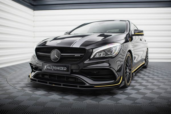 Mercedes-AMG CLA 45 Aero C117 (facelift) - Lâmina frontal STREET PRO + Splitters | MECLA117AMGAEROCNC-FD1B+FSF1G | Produto Maxton Design distribuído por Unicartuning. Mercedes-AMG CLA 45 Aero C117 (facelift) - Lâmina frontal STREET PRO + Splitters | MECLA117AMGAEROCNC-FD1B+FSF1G | Produto Maxton Design distribuído por Unicartuning.