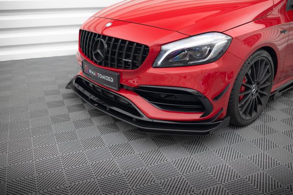 Mercedes-Benz A45 AMG Aero W176 (facelift) - Lâmina frontal STREET PRO + Splitters | MEA176FAEROCNC-FD1B+FSF1G | Produto Maxton Design distribuído por Unicartuning. Mercedes-Benz A45 AMG Aero W176 (facelift) - Lâmina frontal STREET PRO + Splitters | MEA176FAEROCNC-FD1B+FSF1G | Produto Maxton Design distribuído por Unicartuning.