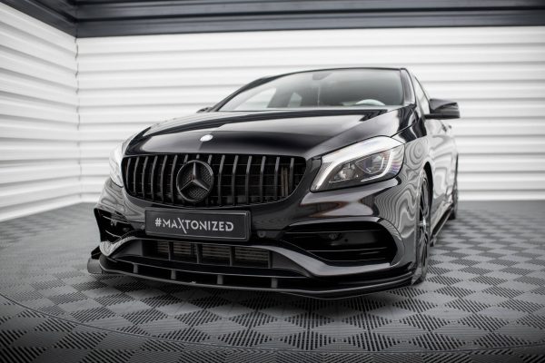 Mercedes-Benz Classe A AMG-line W176 (facelift) - Lâmina frontal STREET PRO + Splitters | MEA176FAMGLINECNC-FD1B+FSF1G | Produto Maxton Design distribuído por Unicartuning.