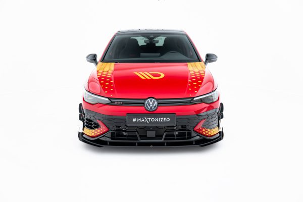 Volkswagen Golf GTI ClubSport Mk8 (facelift) - Lâmina frontal STREET PRO + Splitters | VWGO8FGTICSCNC-FD1B+FSF1G | Produto Maxton Design distribuído por Unicartuning. Volkswagen Golf GTI ClubSport Mk8 (facelift) - Lâmina frontal STREET PRO + Splitters | VWGO8FGTICSCNC-FD1B+FSF1G | Produto Maxton Design distribuído por Unicartuning.
