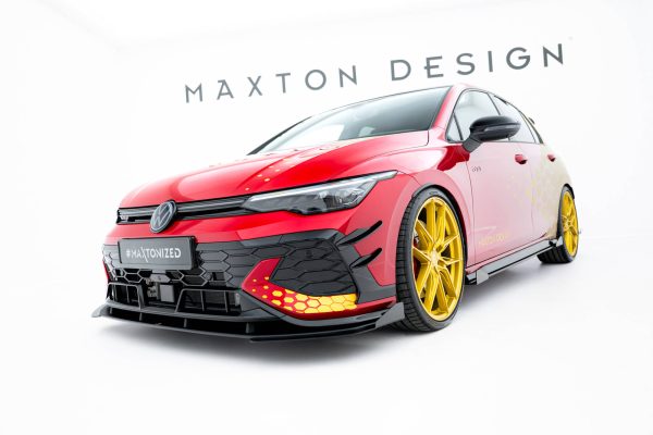 Volkswagen Golf GTI ClubSport Mk8 (facelift) - Lâmina frontal STREET PRO + Splitters | VWGO8FGTICSCNC-FD1BRB+FSF1G | Produto Maxton Design distribuído por Unicartuning. Volkswagen Golf GTI ClubSport Mk8 (facelift) - Lâmina frontal STREET PRO + Splitters | VWGO8FGTICSCNC-FD1BRB+FSF1G | Produto Maxton Design distribuído por Unicartuning.