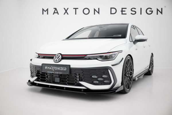 Volkswagen Golf GTI / GTE / R-line Mk8 (facelift) - Lâmina frontal STREET PRO + Splitters | VWGO8FGTICNC-FD1BRB+FSF1G | Produto Maxton Design distribuído por Unicartuning. Volkswagen Golf GTI / GTE / R-line Mk8 (facelift) - Lâmina frontal STREET PRO + Splitters | VWGO8FGTICNC-FD1BRB+FSF1G | Produto Maxton Design distribuído por Unicartuning.