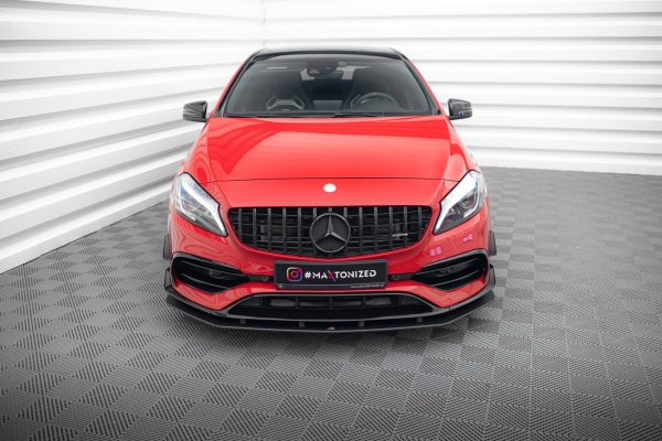 Mercedes-Benz A45 AMG Aero W176 (facelift) - Lâmina frontal STREET PRO | MEA176FAEROCNC-FD1B | Produto Maxton Design distribuído por Unicartuning.