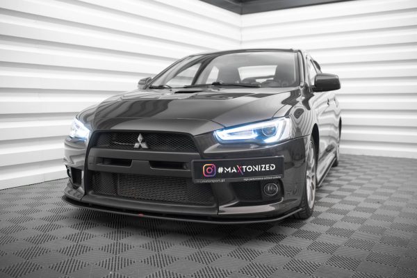 Mitsubishi Lancer Evo X - Lâmina frontal STREET PRO | MILA10EVOCNC-FD4BRB | Produto Maxton Design distribuído por Unicartuning.