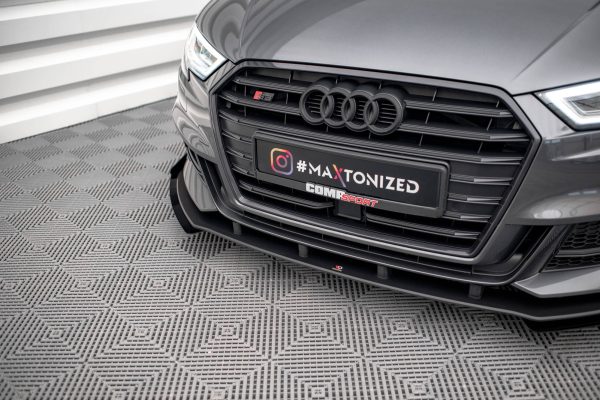 Audi S3 / A3 S-Line Sportback 8V (facelift) - Lâmina frontal STREET PRO V.1 + Splitters | AUS33FSBCNC-FD1BRB+FSF1G | Produto Maxton Design distribuído por Unicartuning. Audi S3 / A3 S-Line Sportback 8V (facelift) - Lâmina frontal STREET PRO V.1 + Splitters | AUS33FSBCNC-FD1BRB+FSF1G | Produto Maxton Design distribuído por Unicartuning.