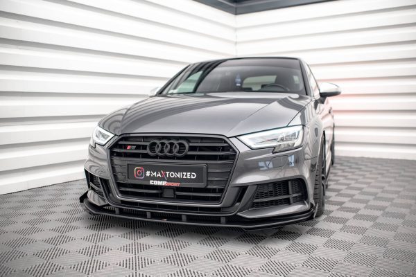 Audi S3 / A3 S-Line Sportback 8V (facelift) - Lâmina frontal STREET PRO V.1 + Splitters | AUS33FSBCNC-FD1BRB+FSF1G | Produto Maxton Design distribuído por Unicartuning. Audi S3 / A3 S-Line Sportback 8V (facelift) - Lâmina frontal STREET PRO V.1 + Splitters | AUS33FSBCNC-FD1BRB+FSF1G | Produto Maxton Design distribuído por Unicartuning.
