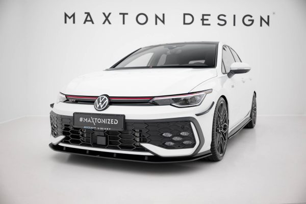 Volkswagen Golf GTI / GTE / R-line Mk8 (facelift) - Lâmina frontal STREET PRO | VWGO8FGTICNC-FD1B | Produto Maxton Design distribuído por Unicartuning.